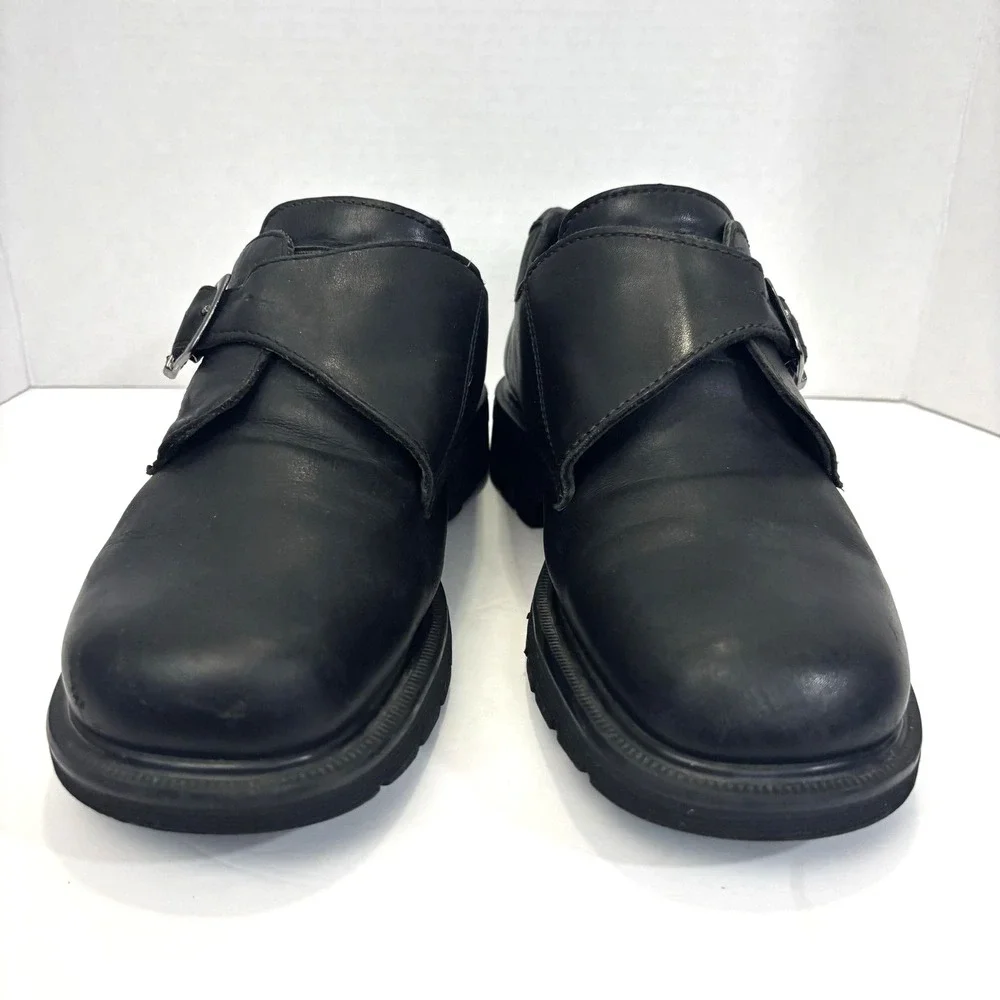 Dr. Martens Vtg Y2K Monk Strap Chunky Loafer Shoes Mens 8 Leather England 9387